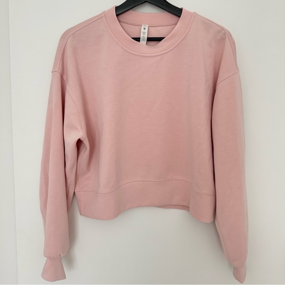 Lululemon Perfectly Oversized Cropped Crew *Softstreme Pink Mist size 4 SOLD OUT - Picture 3 of 7